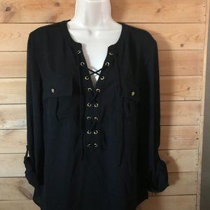 INC Blouse 3/4 Adjustable Sleeve Blouse